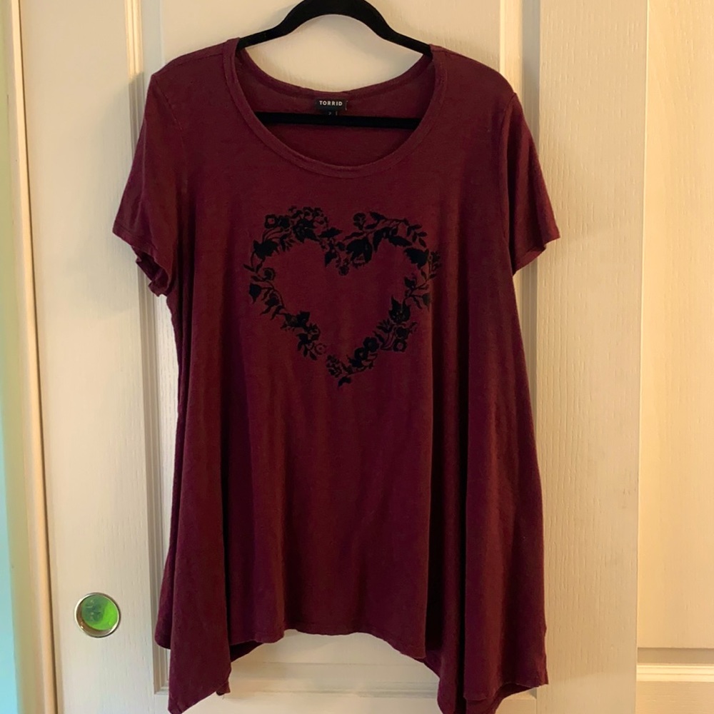 TORRID 2XL MAROON TUNIC